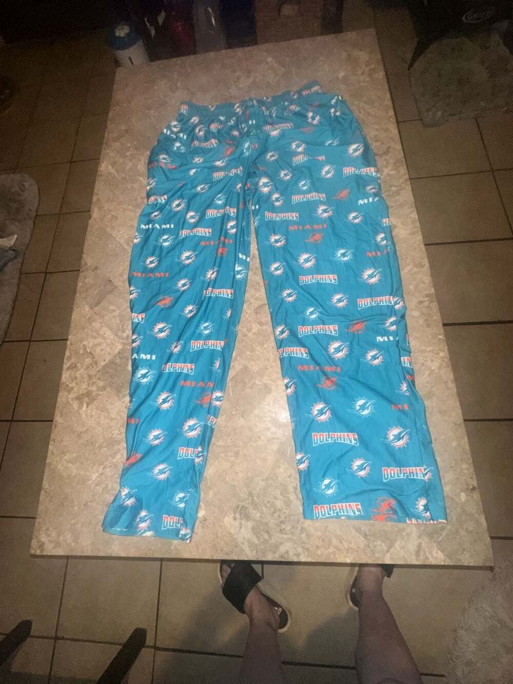 NFL Team Apparel Miami Dolphins Allover Print Sleep Lounge Pants Medium
